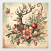 Vintage Christmas Window Cling Fensteraufkleber (Blatt)