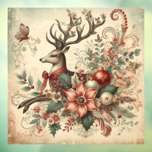 Vintage Christmas Window Cling Fensteraufkleber (Blatt 3)