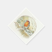 Vintage Christmas Winter Robin Serviette (Ecke)