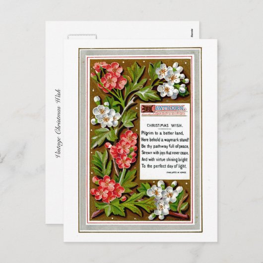 Vintage Christmas Wish Feiertagspostkarte (Vorne/Hinten)