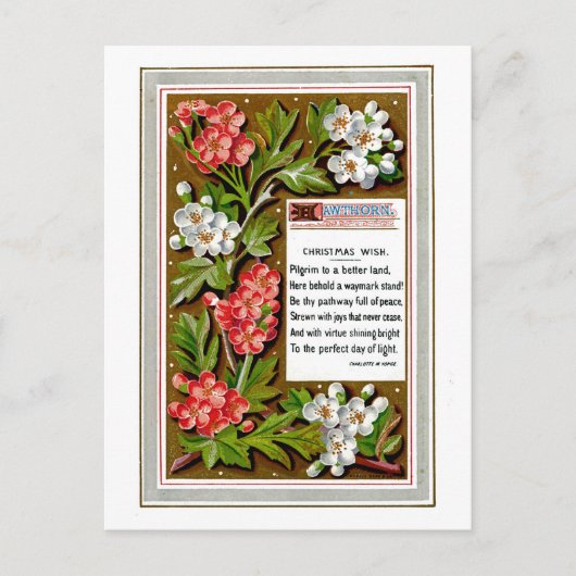 Vintage Christmas Wish Feiertagspostkarte (Vorderseite)