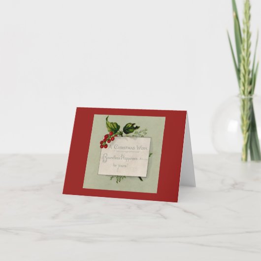 Vintage Christmas Wish Karte (Vorderseite)