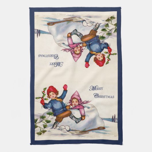 Vintage Christmas Wish Küchentuch (Vertikal)