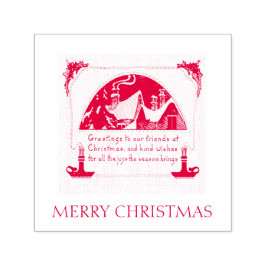 VINTAGE CHRISTMAS WISHES RUBBER BRIEFMARKE PERMASTEMPEL