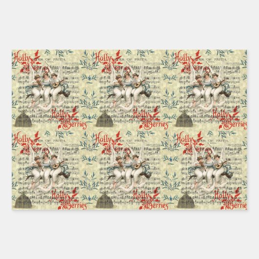 VINTAGE CHRISTMAS WRAPPING PAPIER (Vorderseite)