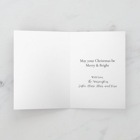 Vintage Christmas Wreath and Bow Karte (Innenseite)