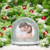 Vintage Christmas Wreath Custom Photo and Message Schneekugeln (Weihnachten)