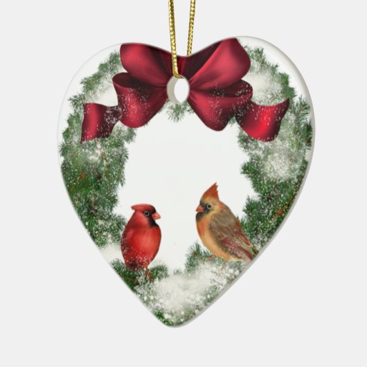 Vintage Christmas Wreath Keramik Ornament (Links)