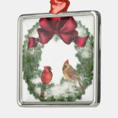 Vintage Christmas Wreath Silbernes Ornament (Links)