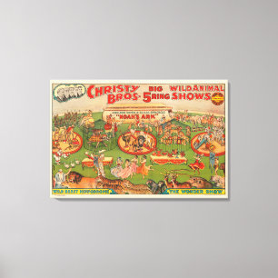 Vintage Christy Brothers Wild Animal Circus Plakat Leinwanddruck