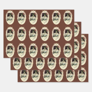Vintage Christy Girl, Antikes Brautporträt Geschenkpapier Set
