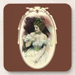 Vintage Christy Girl, Bridal-Portrait der Antike Untersetzer