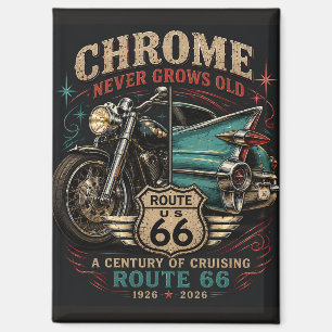 Vintage-Chrom-Highway-Jubiläumsroute 66 Magnet