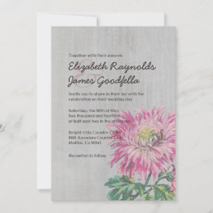 Vintage Chrysanthemen-Hochzeitseinladungen Einladung