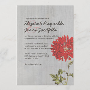 Vintage-Chrysanthemen-Hochzeitseinladungen Einladung