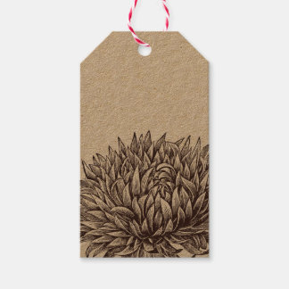 Vintage-Chrysanthemen-Kraft-Anhänger Geschenkanhänger