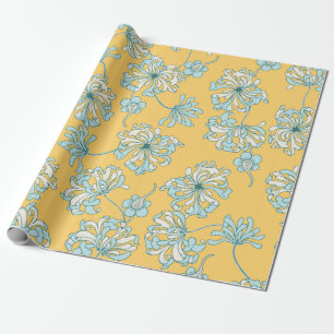 Vintage Chrysanthemum-Blume Vintag Nahtlose Pat Geschenkpapier