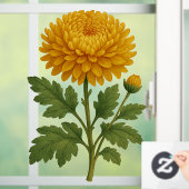 Vintage Chrysanthemum Fensteraufkleber (Zuhause)