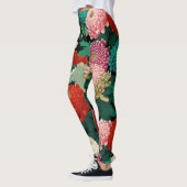 Vintage Chrysanthemum Flowers Botanical Patttern Leggings (Links)