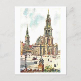 Vintage Church and Castle Tower in Dresden Postkarte
