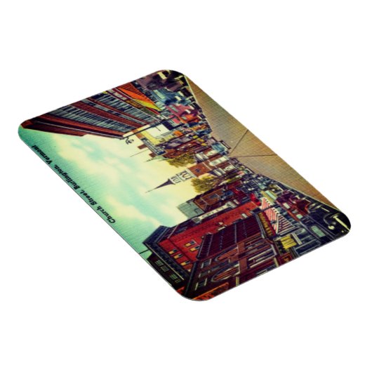 Vintage Church Street, Burlington, VT Magnet (Rechte Seite)