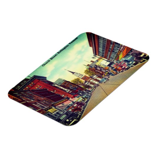 Vintage Church Street, Burlington, VT Magnet (Linke Seite)