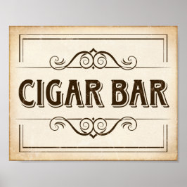 Vintage CIGAR-BAR-Signatur Poster