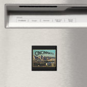 Vintage Cincinnati-Silhouette Magnet (In Situ (Geschirrspüler))