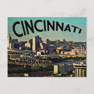 Vintage Cincinnati-Silhouette Postkarte