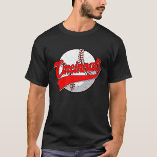 Vintage Cincinnati-Stadtbild Baseball Männer Fraue T-Shirt