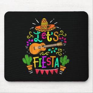 Vintage-Cinco-De-Mayo-Kaktus-Sombrero-Gitarre Mousepad