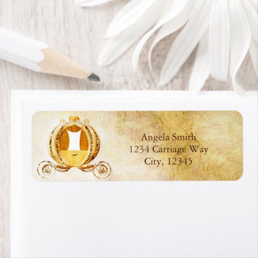 Vintage Cinderella Carriage Address Labels (Insitu)