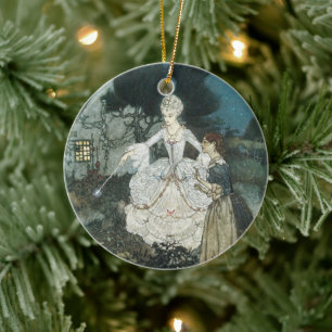 Vintage Cinderella Fairy Godmother von Edmund Dula Keramik Ornament