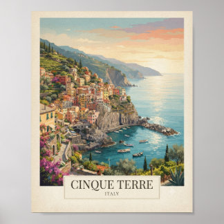 Vintage Cinque Terre Italien Reiseplakat | Italien Poster
