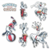 Vintage Circus Acts, Hunde und Pferde Aufkleber (Vorderseite)