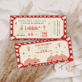 Vintage Circus Animal Ticket Carnival Baby shower Einladung