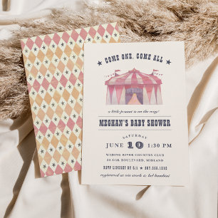 Vintage Circus Baby Dusche Einladung