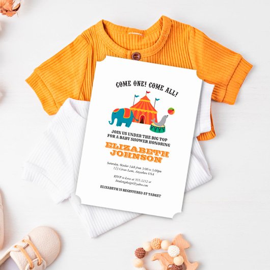 Vintage Circus Baby Dusche Einladung