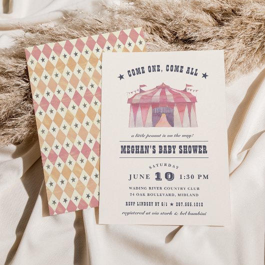 Vintage Circus Baby Dusche Einladung