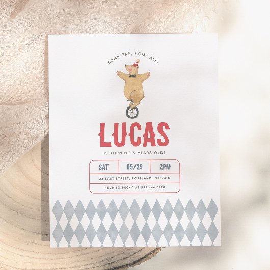 Vintage Circus Bear Boy Birthday Party Budget