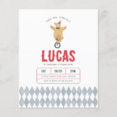 Vintage Circus Bear Boy Birthday Party Budget (Vorderseite)