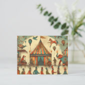 Vintage Circus Big Collage Postkarte (Stehend Vorderseite)