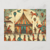 Vintage Circus Big Collage Postkarte (Vorderseite)