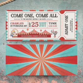 Vintage Circus Carnival Ticket Birthday Einladung