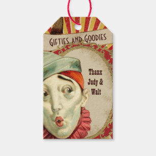 Vintage Circus Clown-Gastgeschenk-Tags Geschenkanhänger