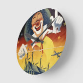 Vintage Circus Clown Runde Wanduhr (Winkel)