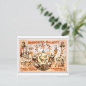 Vintage Circus Darstellende Affen Postkarte (Stehend Vorderseite)