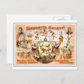 Vintage Circus Darstellende Affen Postkarte (Vorne/Hinten)
