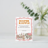 Vintage Circus Diaper Raffelkarten Begleitkarte (Stehend Vorderseite)