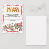 Vintage Circus Diaper Raffelkarten Begleitkarte (Vorne/Hinten)